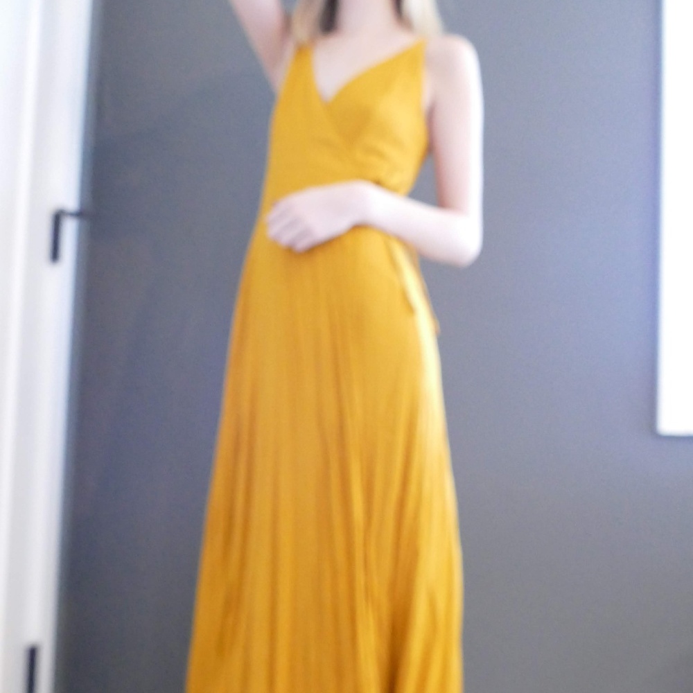Yellow Wrap Maxi Dress